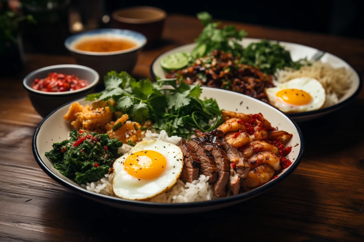 ข้าวต้มกุ้งในชามเซรามิก